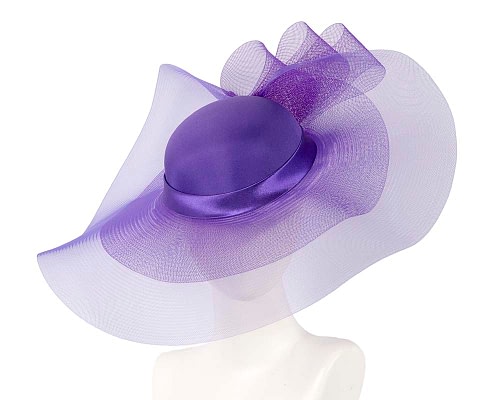 Fascinators Online - Custom made purple wide brim hat by Fillies Collection