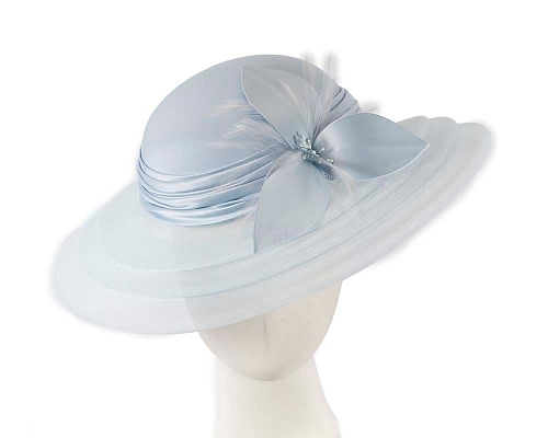 Fascinators Online - Light blue custom made mother of the bride hat