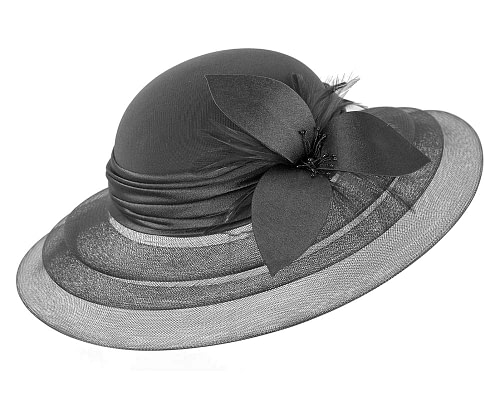 Fascinators Online - Black custom made mother of the bride hat