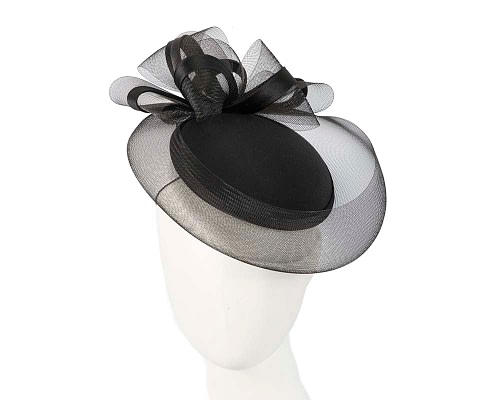 Fascinators Online - Black custom made cocktail hat by Cupids Millinery