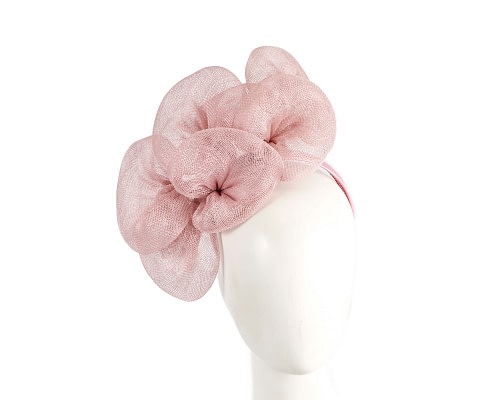 Fascinators Online - Dusty pink sinamay flower fascinator by Max Alexander