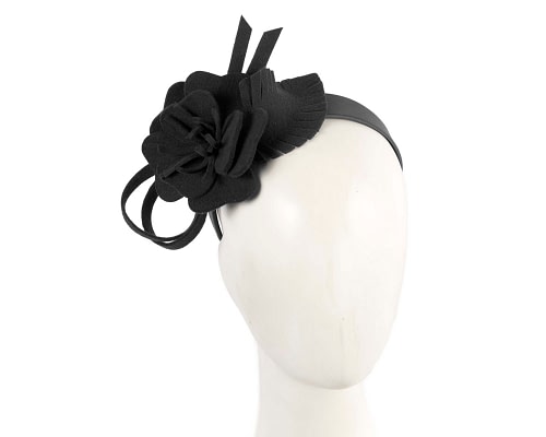 Fascinators Online - Black felt flower fascinator headband