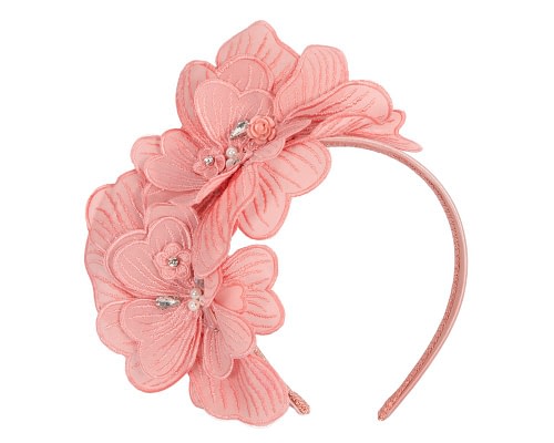 Fascinators Online - Pink flower headband fascinator by Max Alexander