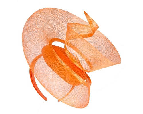 Fascinators Online - Bespoke orange sinamay racing fascinator by Fillies Collection