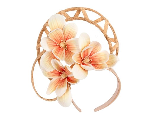 Fascinators Online - Exclusive nude flower fascinator by Fillies Collection