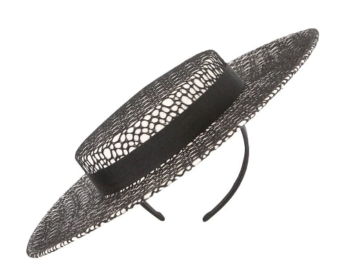 Fascinators Online - Max Alexander White & Black Boater Hat