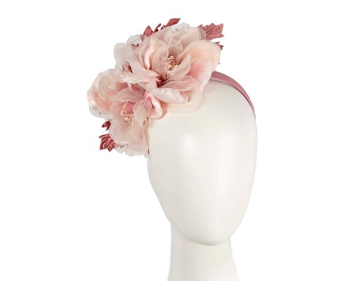Fascinators Online - Dusty Pink Silk Flower Fascinator by Fillies Collection