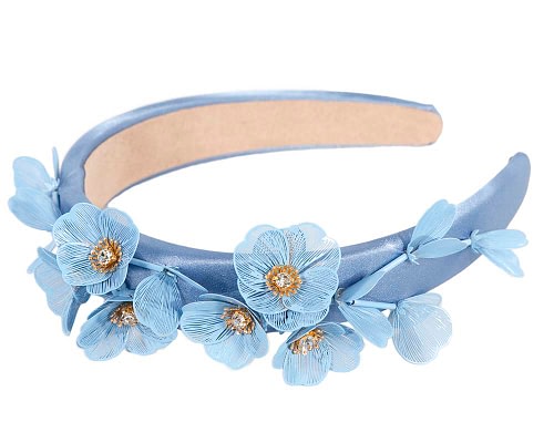 Fascinators Online - Australian Made Light Blue floral fascinator headband