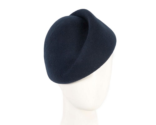 Fascinators Online - Designers navy felt winter fashion hat by Max Alexander