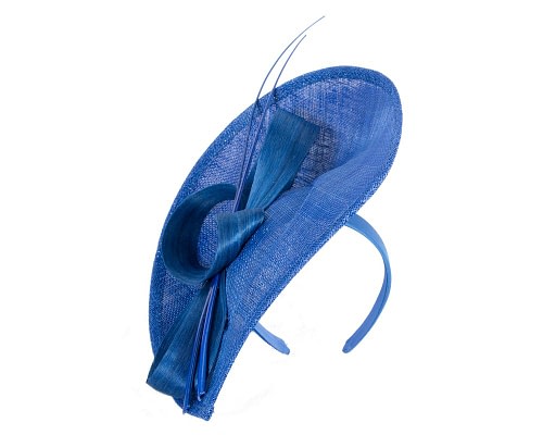 Fascinators Online - Bespoke royal blue sinamay fascinator by Max Alexander