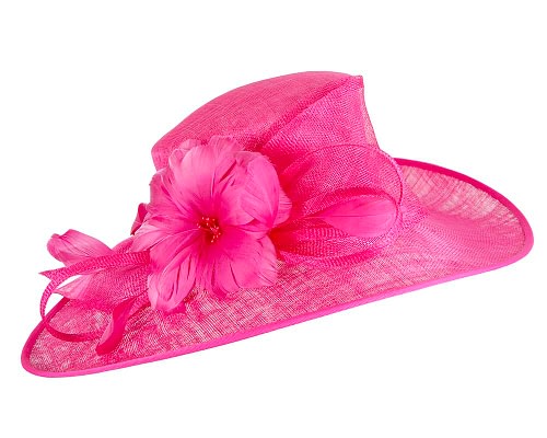 Fascinators Online - Fuchsia sinamay fashion hat by Max Alexander
