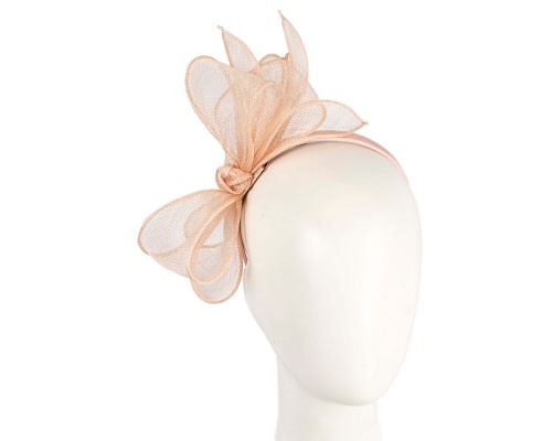Fascinators Online - Max Alexander Elegant Nude Sinamay Bow Headband