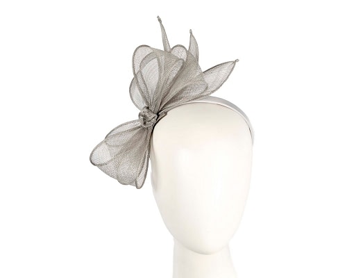 Fascinators Online - Max Alexander Elegant Silver Sinamay Bow Headband