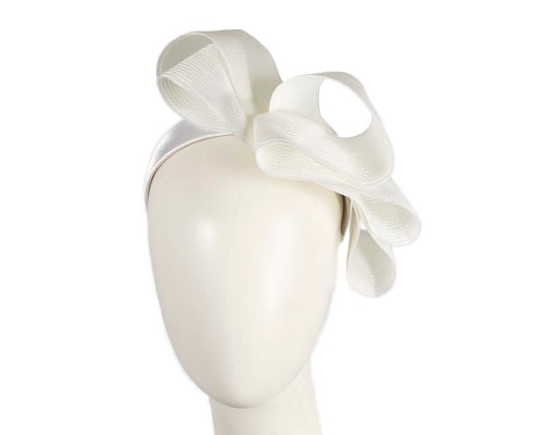 Fascinators Online - White loops racing fascinator by Max Alexander