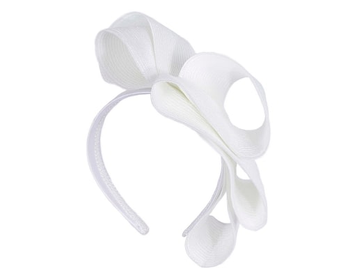 Fascinators Online - White loops racing fascinator by Max Alexander