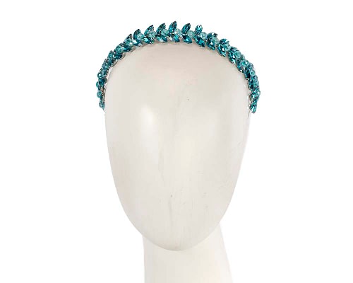 Fascinators Online - Petite turquoise crystal fascinator headband