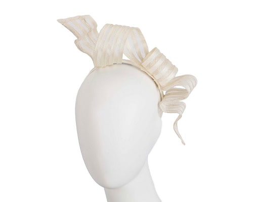 Fascinators Online - Cream sinamay racing fascinator by Max Alexander