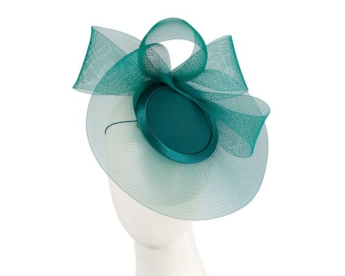 Fascinators Online - Teal green custom made Mother of the Bride cocktail hat