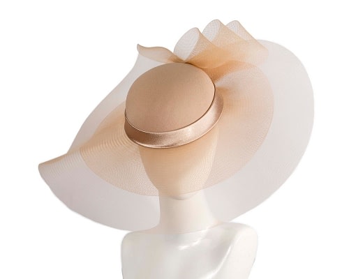 Fascinators Online - Custom made cashew wide brim hat by Fillies Collection