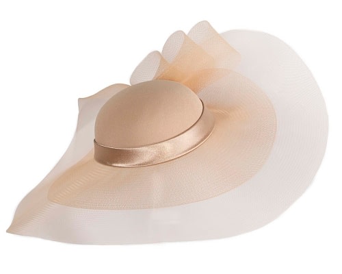 Fascinators Online - Custom made cashew wide brim hat by Fillies Collection