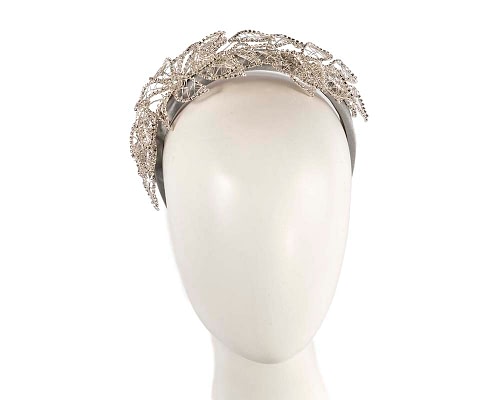 Fascinators Online - Elegant Silver Leaf Fascinator Headband by Fillies Collection
