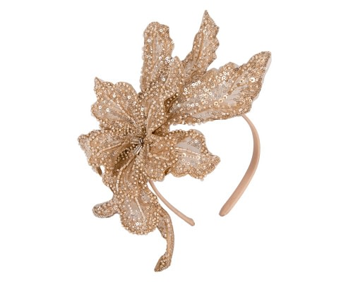 Fascinators Online - Sparkling Nude Fascinator with Sequins by Fillies Collection