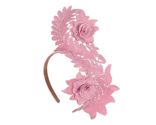 Fascinators Online - Stylish Dusty PinkCrown Lace Fascinator by Max Alexander