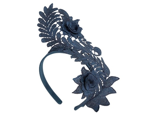 Fascinators Online - Stylish Navy Crown Lace Fascinator by Max Alexander