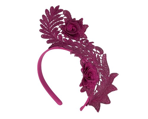 Fascinators Online - Stylish Wine Crown Lace Fascinator by Max Alexander