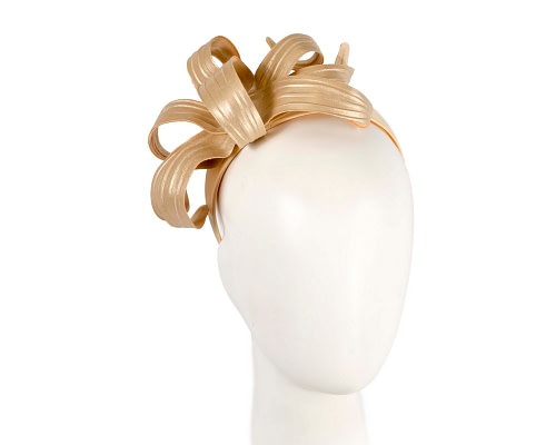 Fascinators Online - Stylish Gold Bow Fascinator by Max Alexander