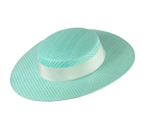 Fascinators Online - Aqua boater hat by Max Alexander