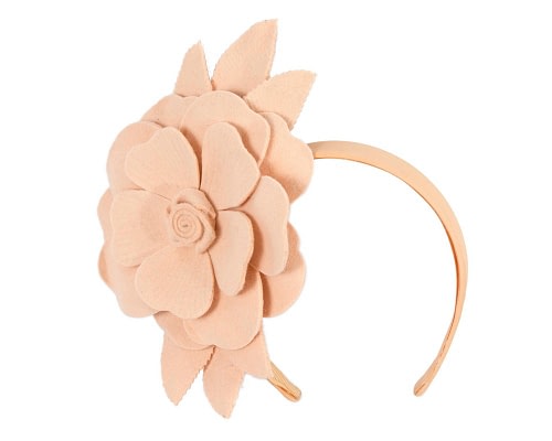 Fascinators Online - Beige felt flower fascinator by Max Alexander