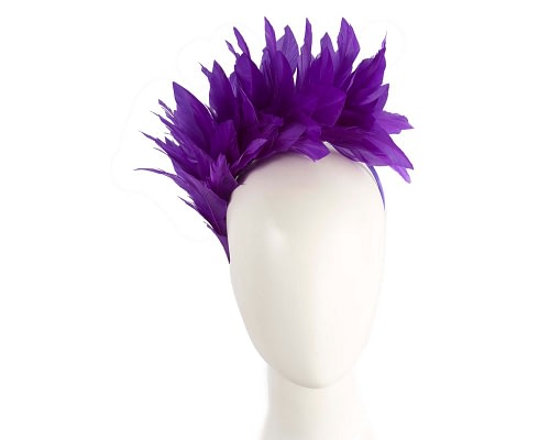 Fascinators Online - Purple feather bunch fascinator by Max Alexander