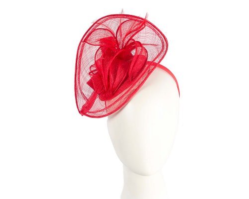 Fascinators Online - Max Alexander Chic Bright Red Sinamay Flower Fascinator