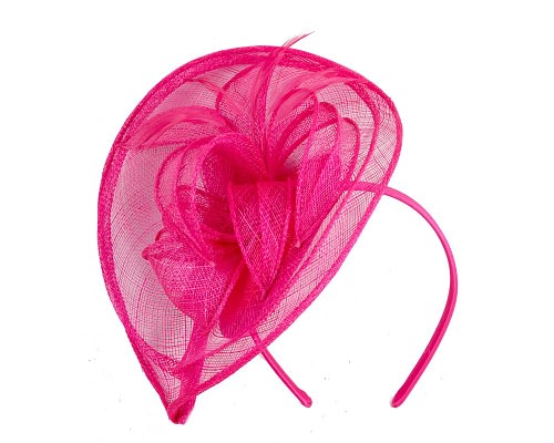 Fascinators Online - Max Alexander Chic Fuchsia Sinamay Flower Fascinator