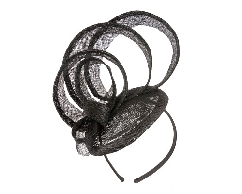 Fascinators Online - Tall black sinamay fascinator by Max Alexander