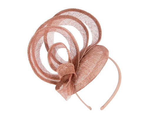 Fascinators Online - Tall tan sinamay fascinator by Max Alexander