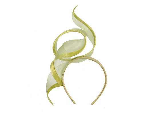 Fascinators Online - Twisted lime green racing fascinator by Fillies Collection