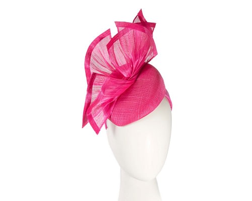 Fascinators Online - Bespoke fuchsia racing pillbox fascinator by Fillies Collection
