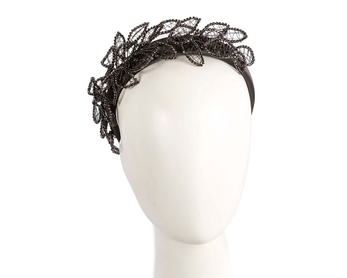 Fascinators Online - Elegant Black Leaf Fascinator Headband by Fillies Collection