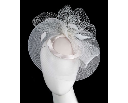 Fascinators Online - Ecru custom made cocktail hat