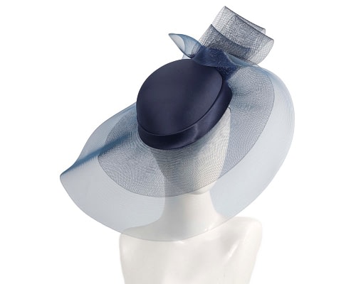 Fascinators Online - Custom made navy wide brim hat by Fillies Collection