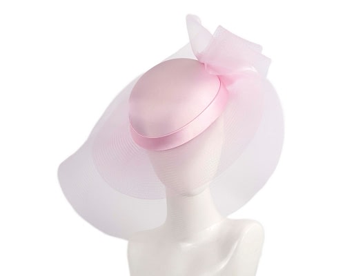 Fascinators Online - Custom made pink wide brim hat by Fillies Collection