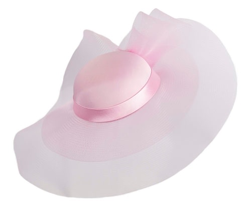 Fascinators Online - Custom made pink wide brim hat by Fillies Collection