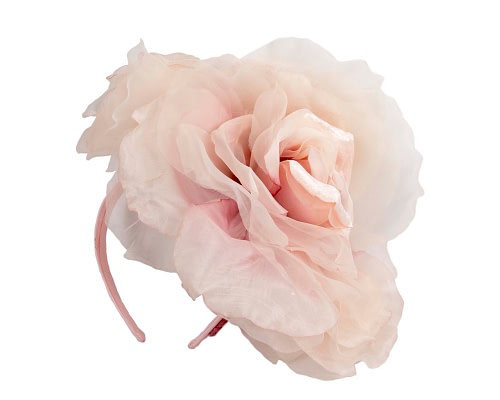 Fascinators Online - Large dusty pink silk flower headband by Fillies Collection