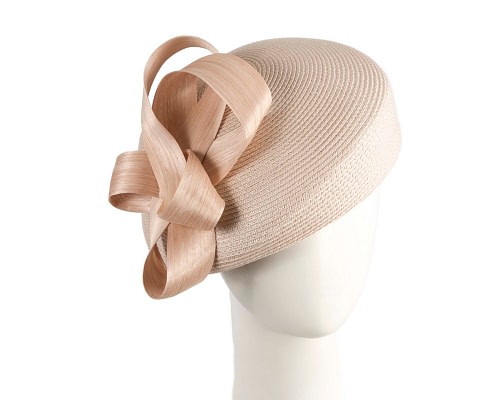 Fascinators Online - Beige beret hat with loops by Max Alexander