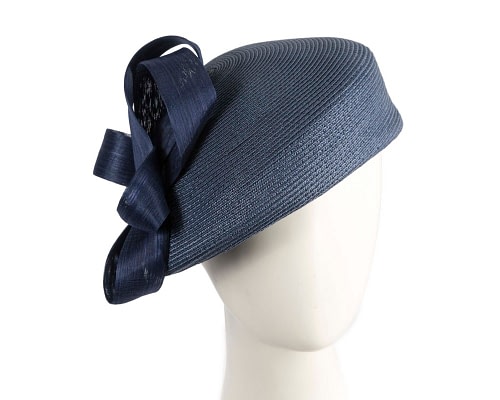 Fascinators Online - Navy beret hat with loops by Max Alexander