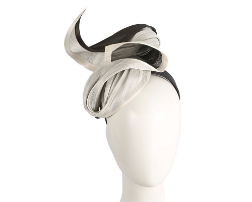 Fascinators Online - Bespoke cream & black racing fascinator by Fillies Collection
