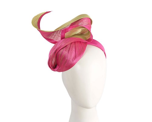 Fascinators Online - Bespoke fuchsia & lime racing fascinator by Fillies Collection