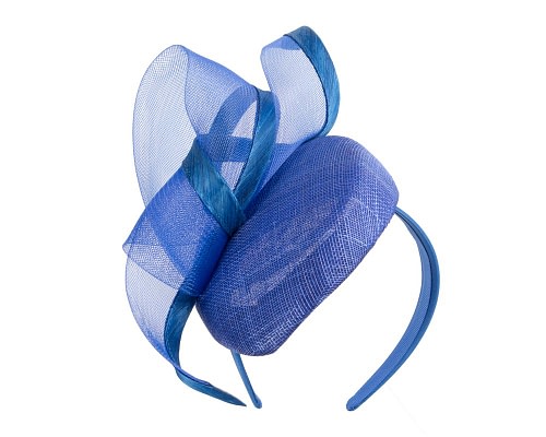 Fascinators Online - Elegant Royal Blue Pillbox Fascinator for Spring Racing